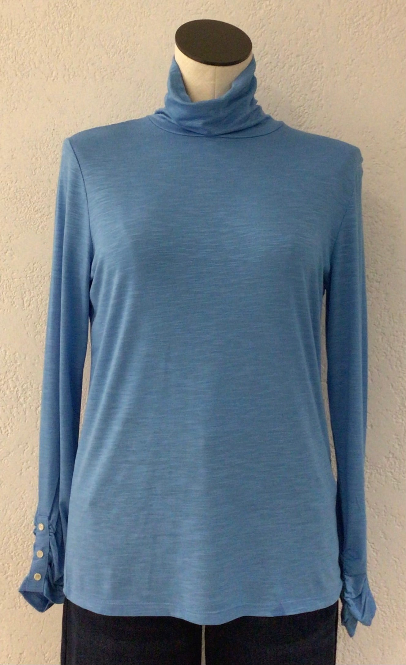 Marble Light Blue Scrunch Neck Turtle 6400