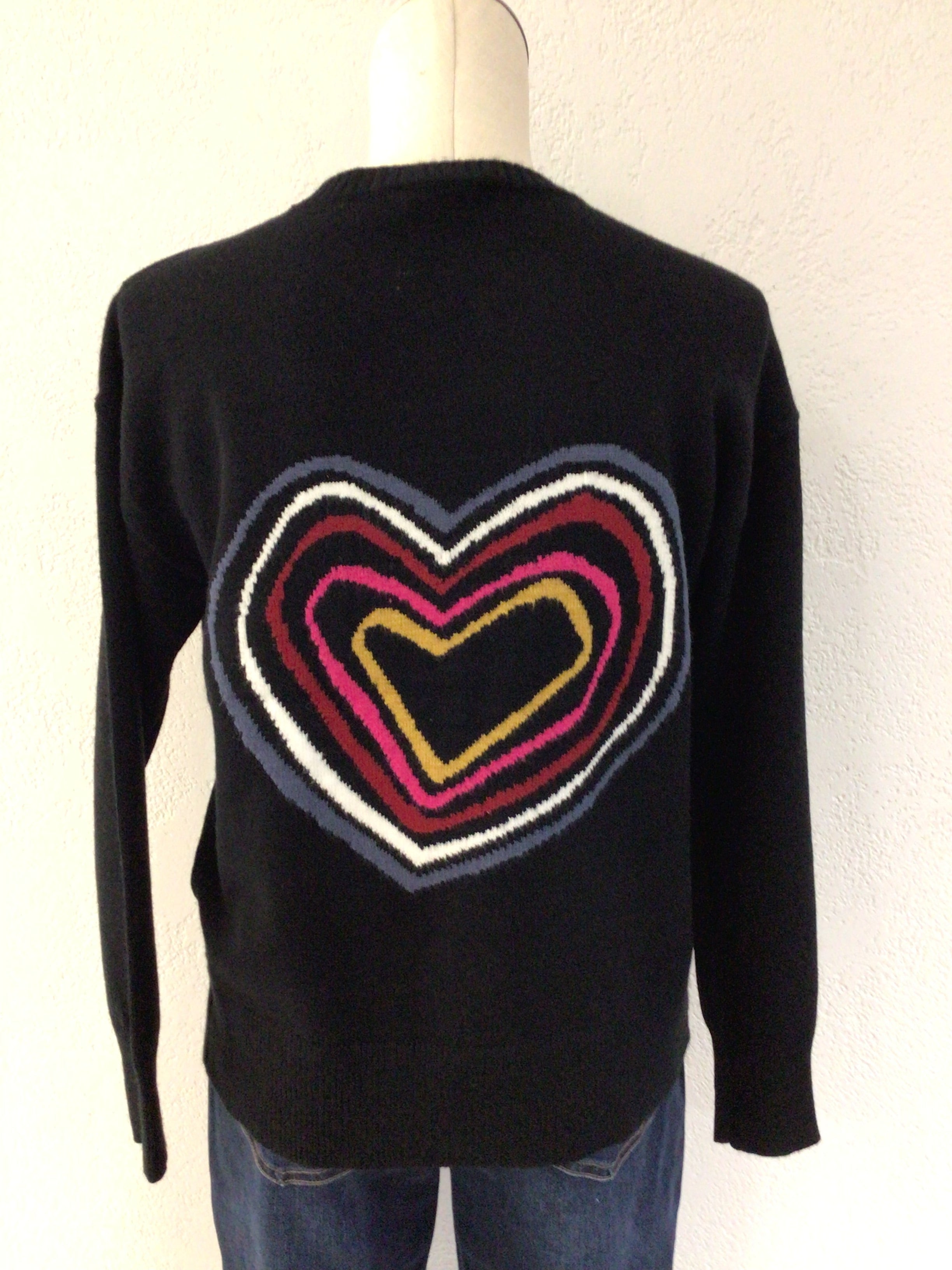 Charlie B Black Heart Sweater C2605