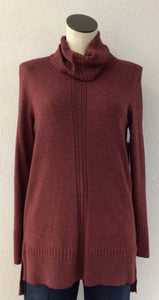 Tribal Tibetan Red Cowl Neck Tunic Sweater 1472O