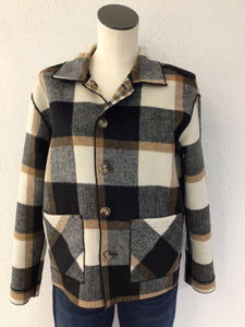 Charlie B Truffle Plaid Short Jacket C6185RR