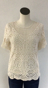 Keren Hart Ivory Crochet Top SS26007