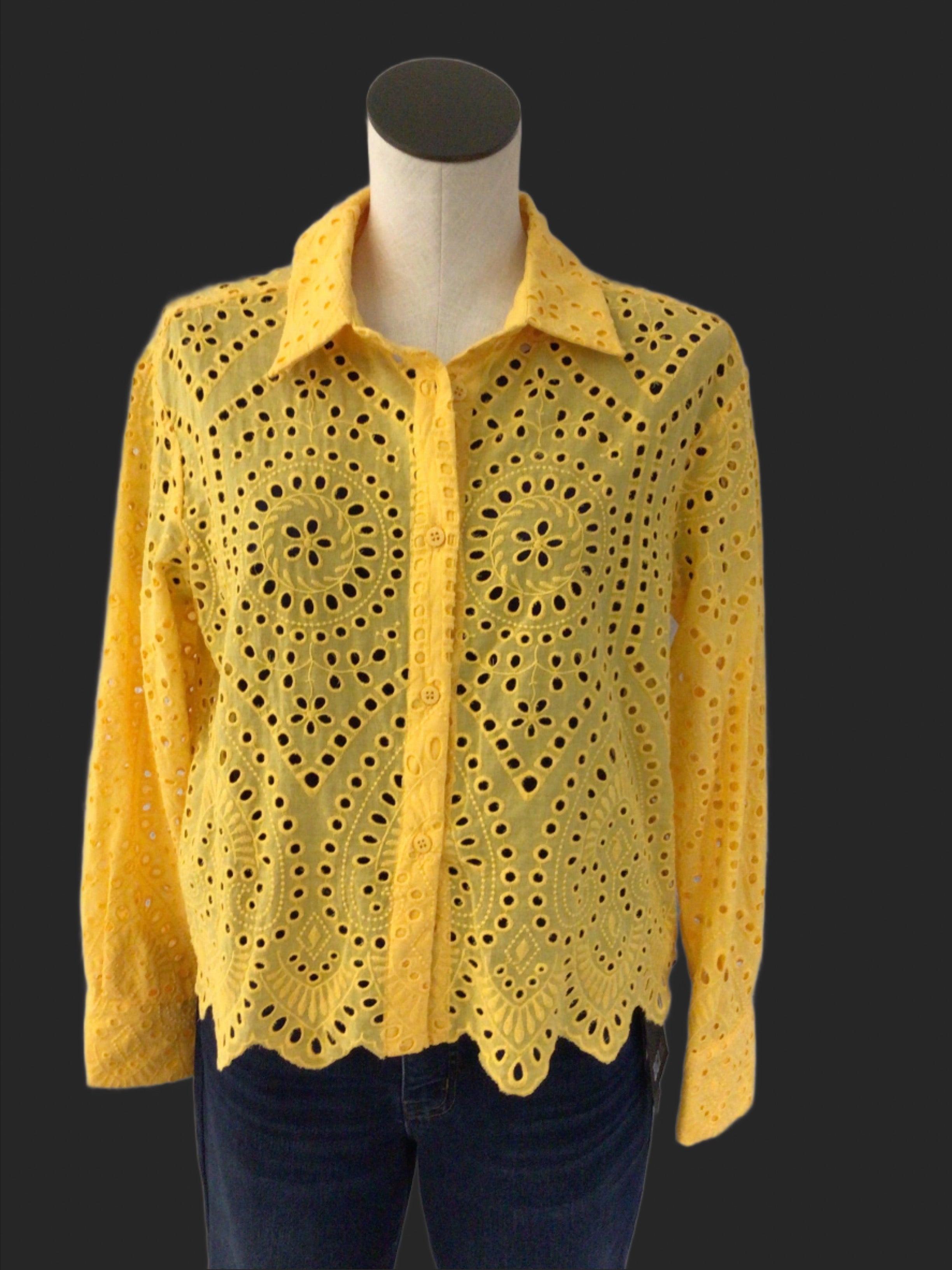 Orly Marigold Eyelet Blouse 81001