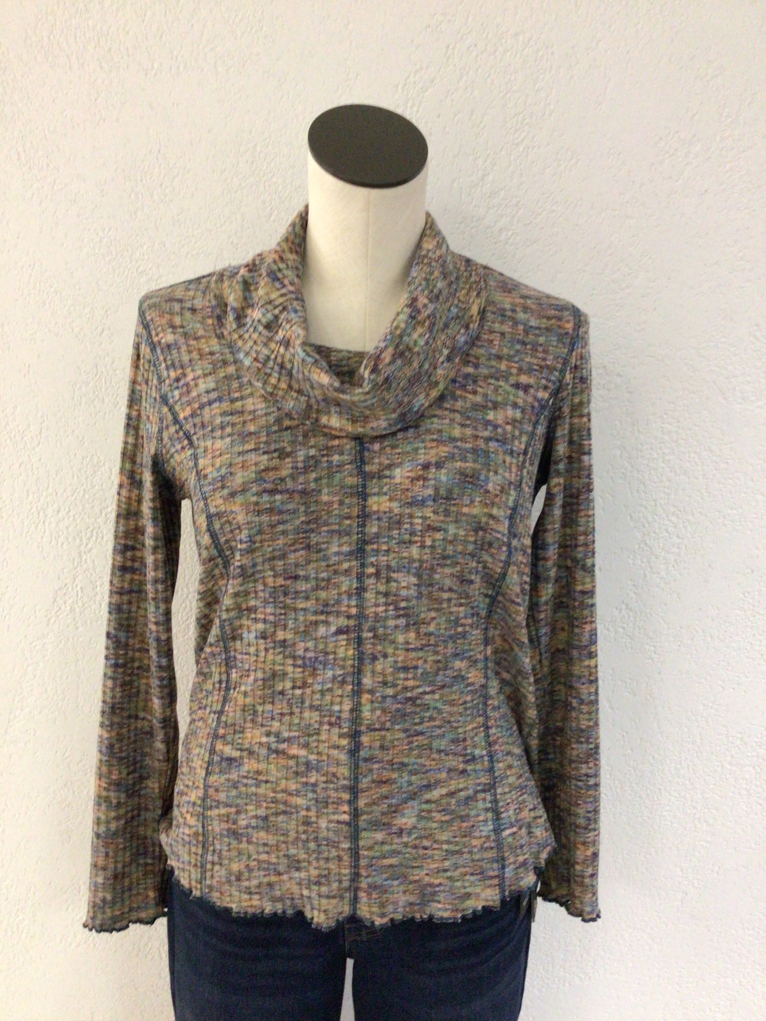 FDJ Multi Color Cowl Neck Top 3612553