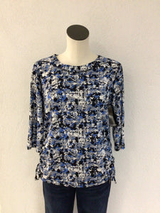 Links Blue/Black Print Top 40B0