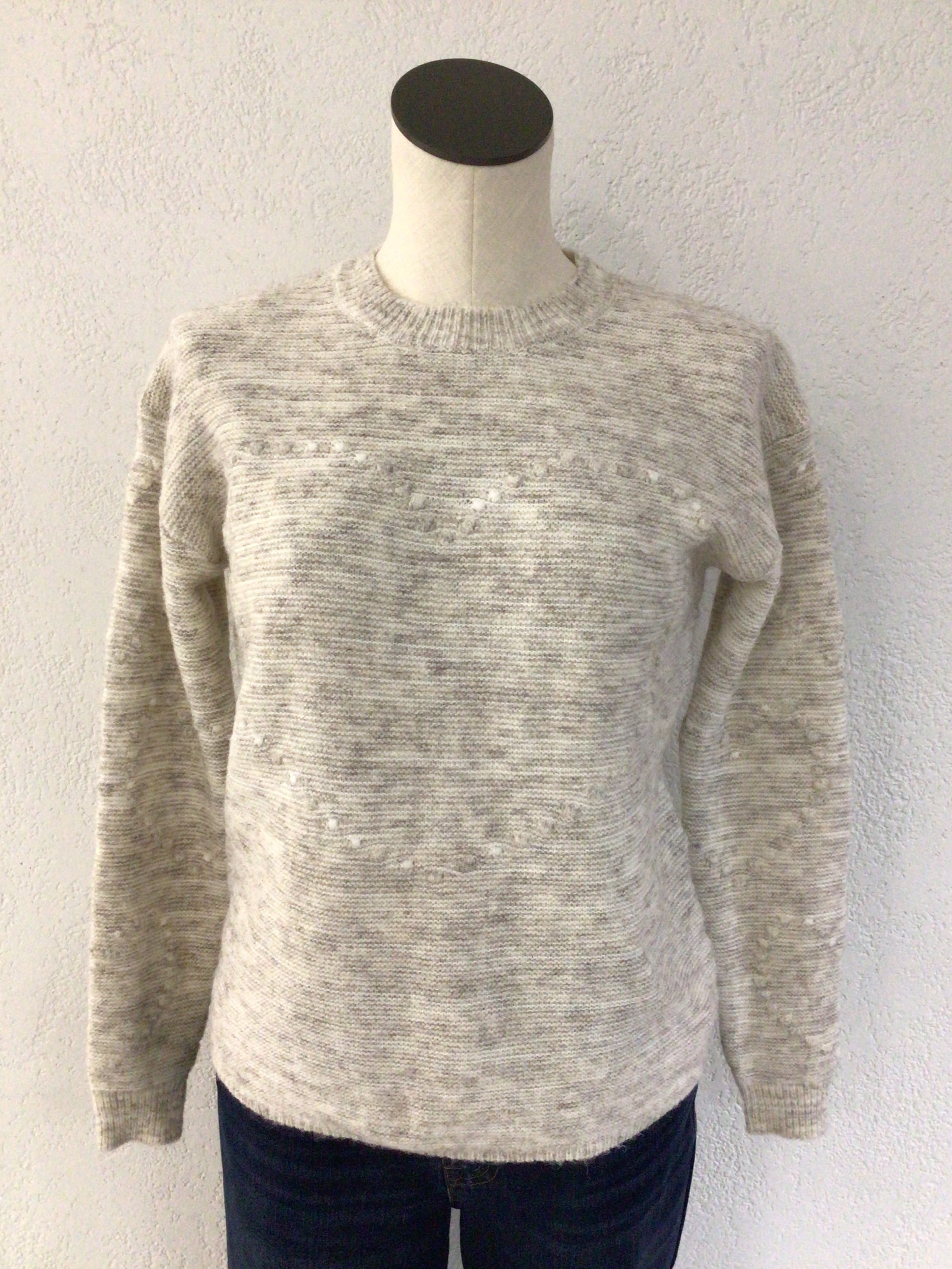 Charlie B Ecru Cable Knit Sweater C2765