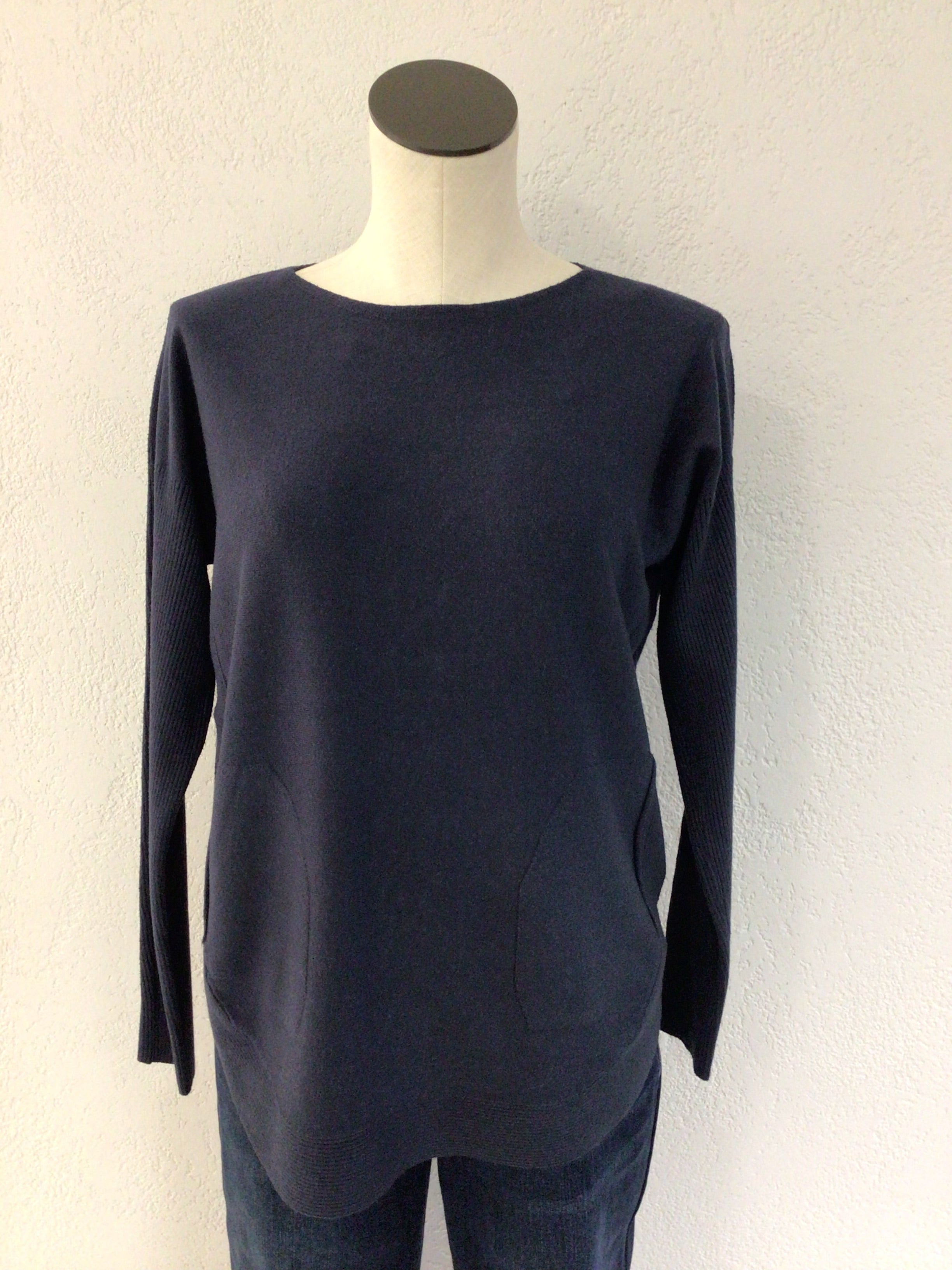 Charlie B Denim Round Hem Sweater C2170W