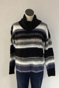 Charlie B Navy Cowl Neck Sweater C2414RR