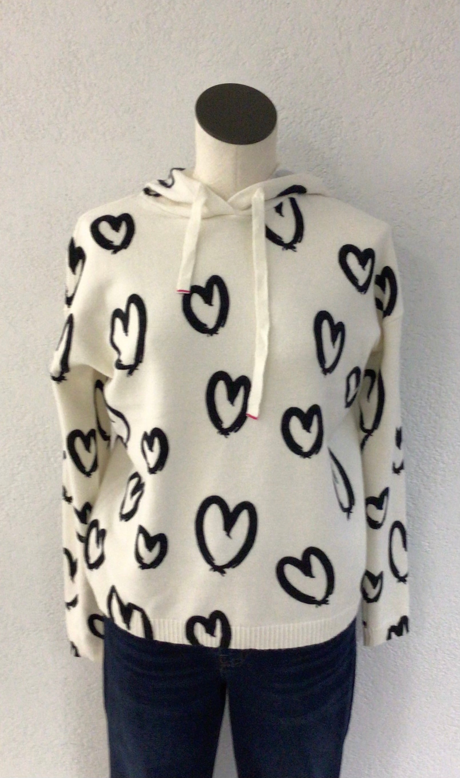 Charlie B Printed Hearts Hoodie C2436XP