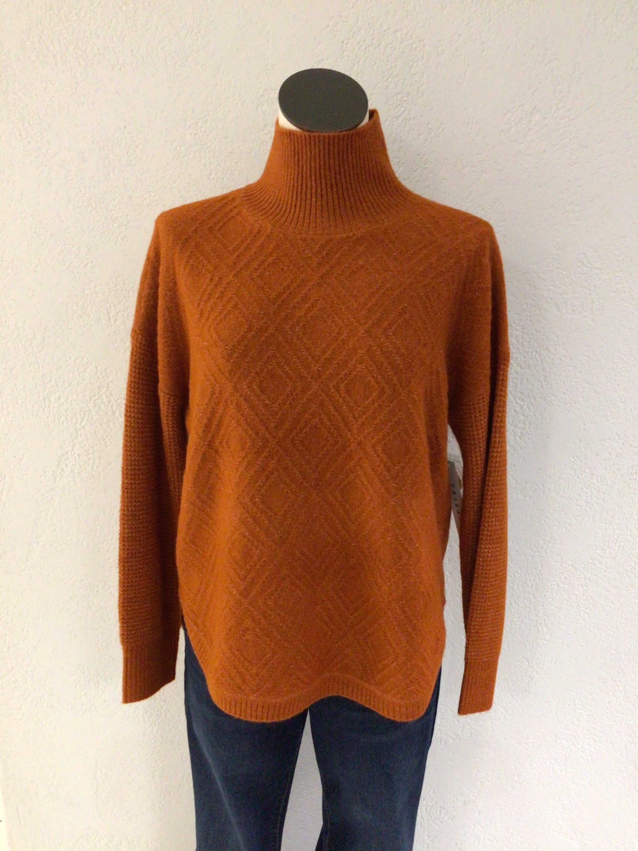 Tribal Dk Desert Mock Neck Sweater 1528O