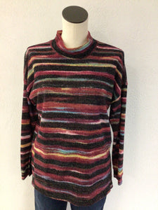 Tribal Bordeaux Stripe Top 1899O