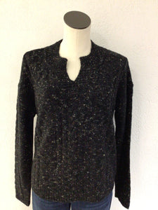 Charlie B Black Speckled Yarn Sweater C2729