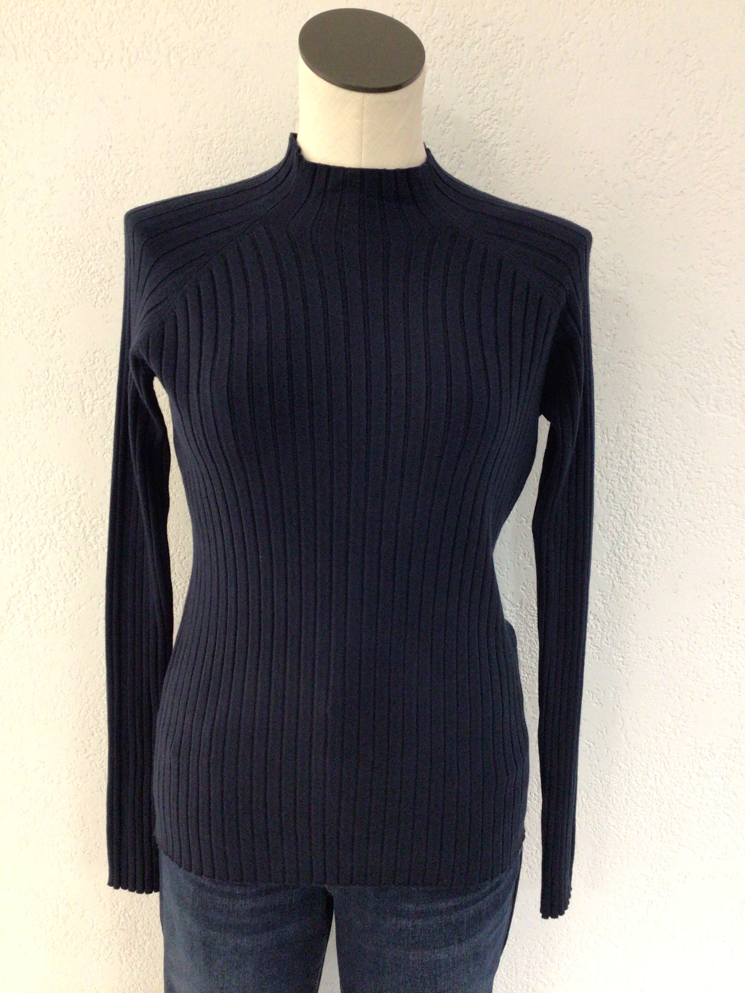 Charlie B Navy Mock Neck Sweater C2754