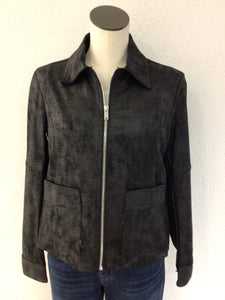 Carre Noir Black Faux Leather Jacket 7638