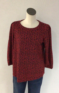 Multiples Red/Black Animal Print Top M44303TM