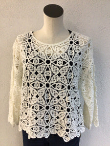 Charlie B Natural Crochet Top C4499