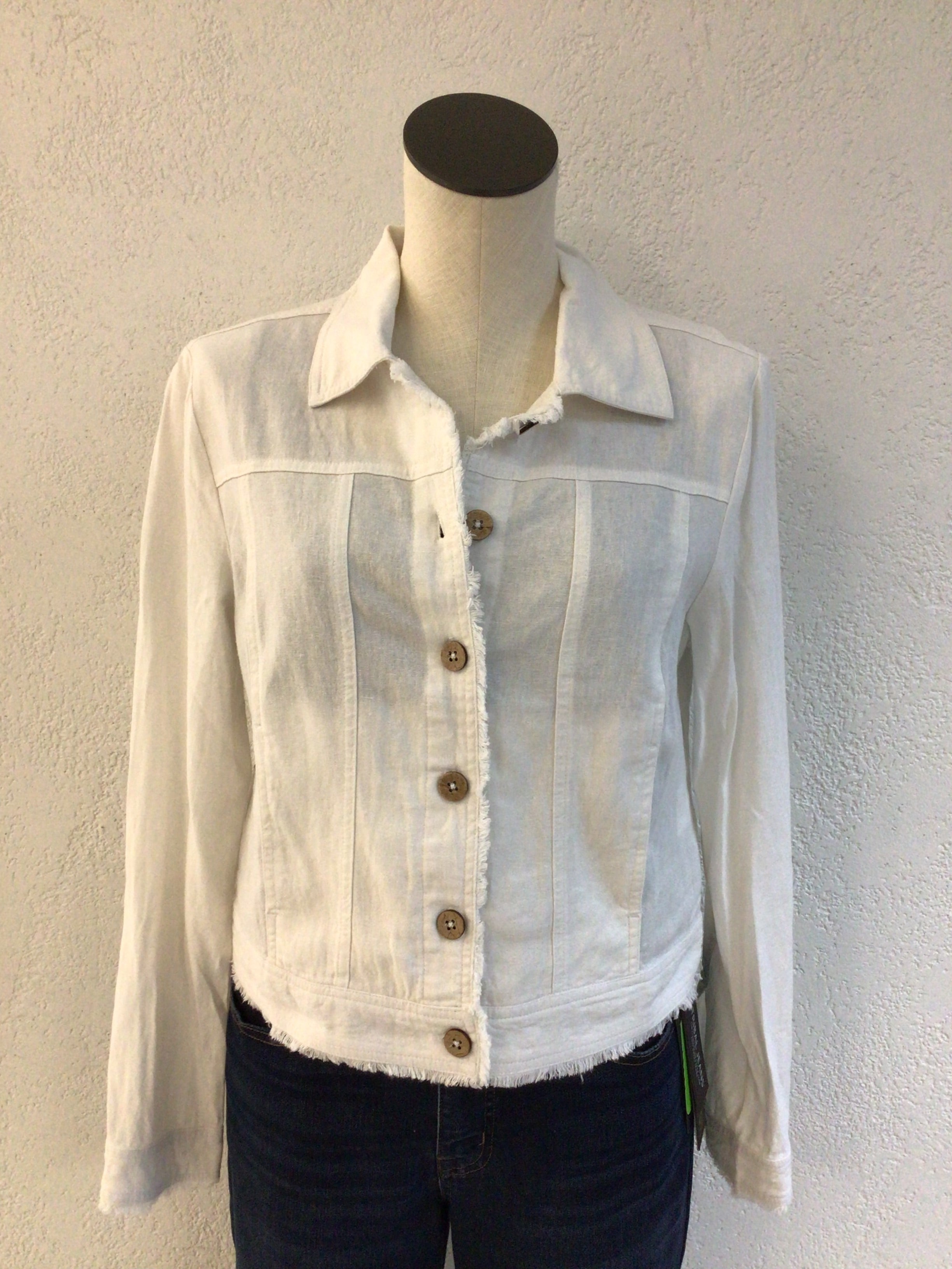 Charlie B White Button Front Jacket C6199Y