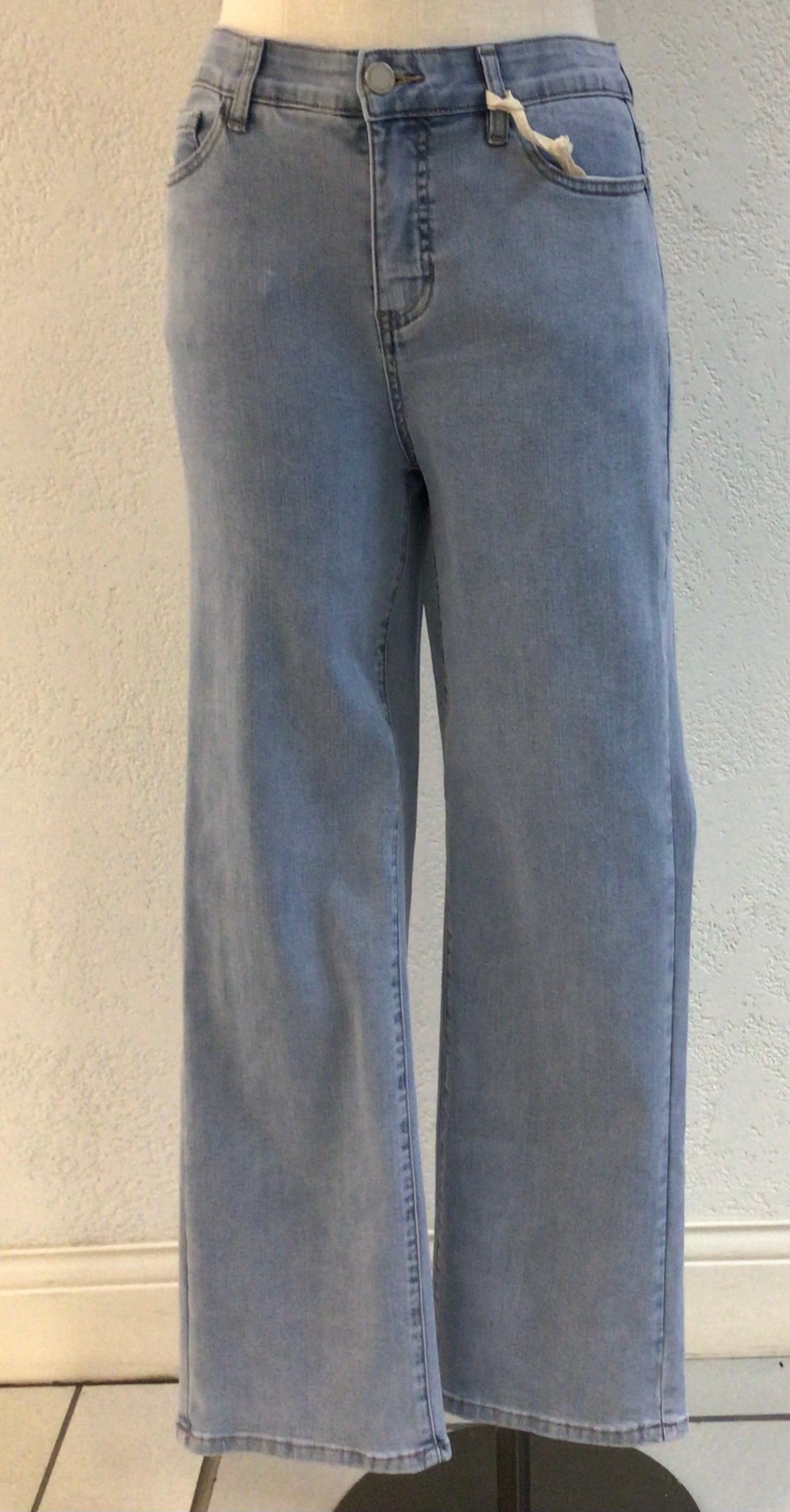 Charlie B Lt Blue Straight Leg Pant C5584J