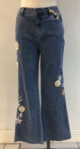 Charlie B Embroidered Denim Pant C5652