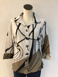 Parsley and Sage Black/White/Khaki Shirt 25T42G