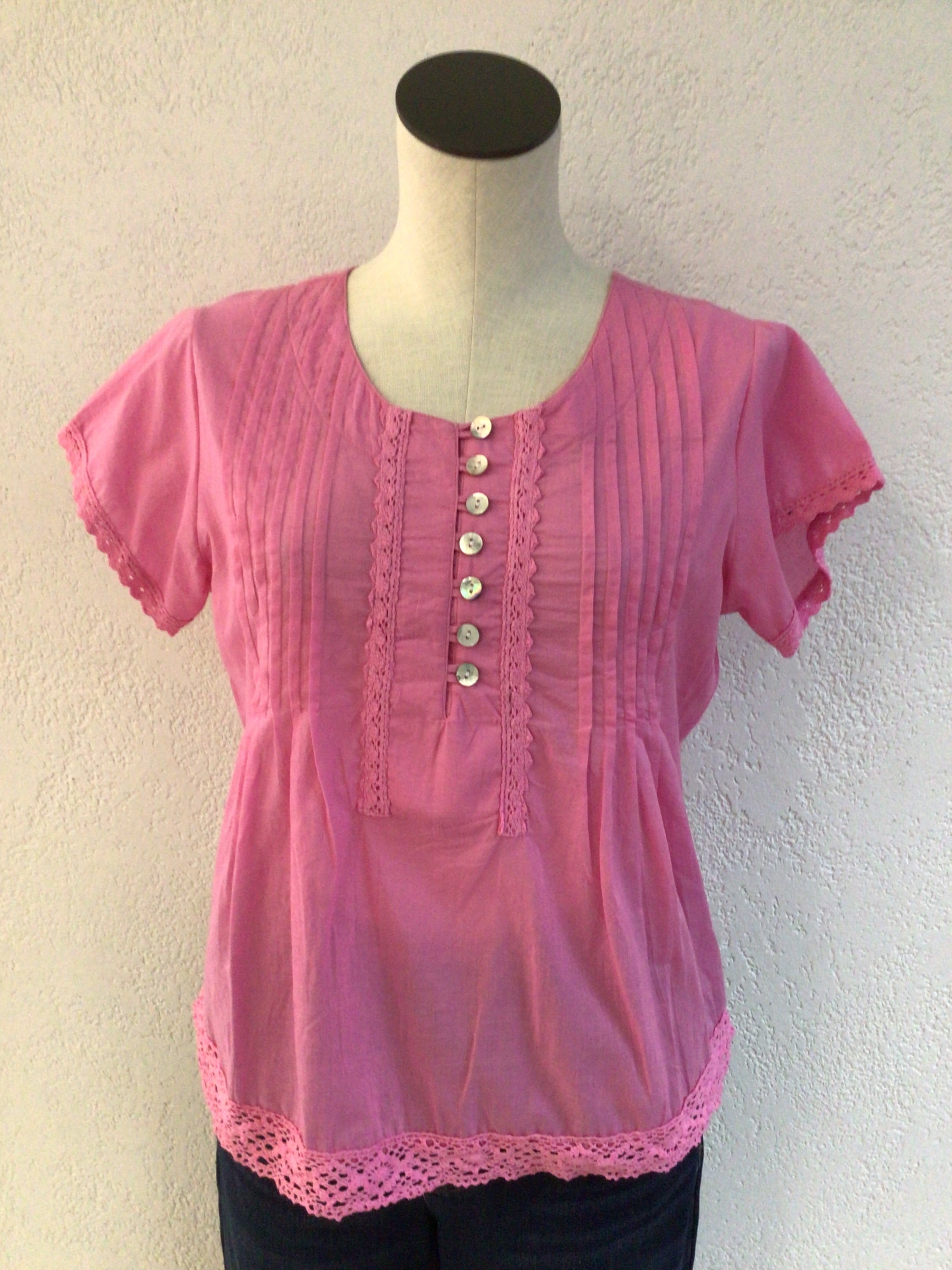 Parsley and Sage Pink Short Sleeve Doreen Top 25T57B