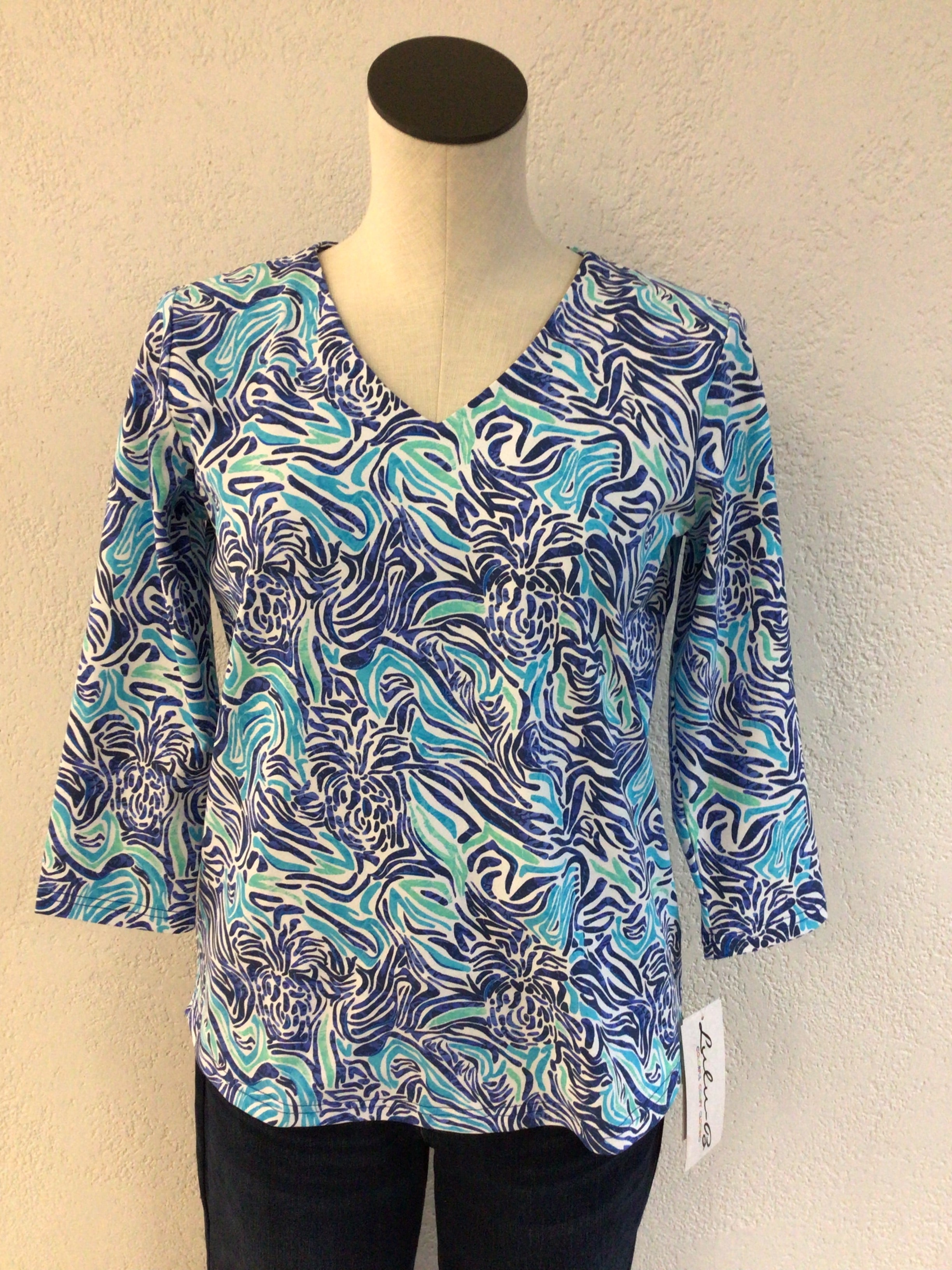 Lulu B V Neck 3/4 Sleeve SPX0471P ZBLP