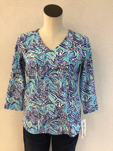 Lulu B V Neck 3/4 Sleeve SPX0471P ZBLP