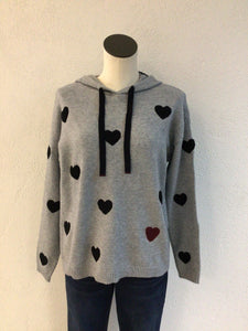 Charlie B Grey Boucle Hoodie C2436Y