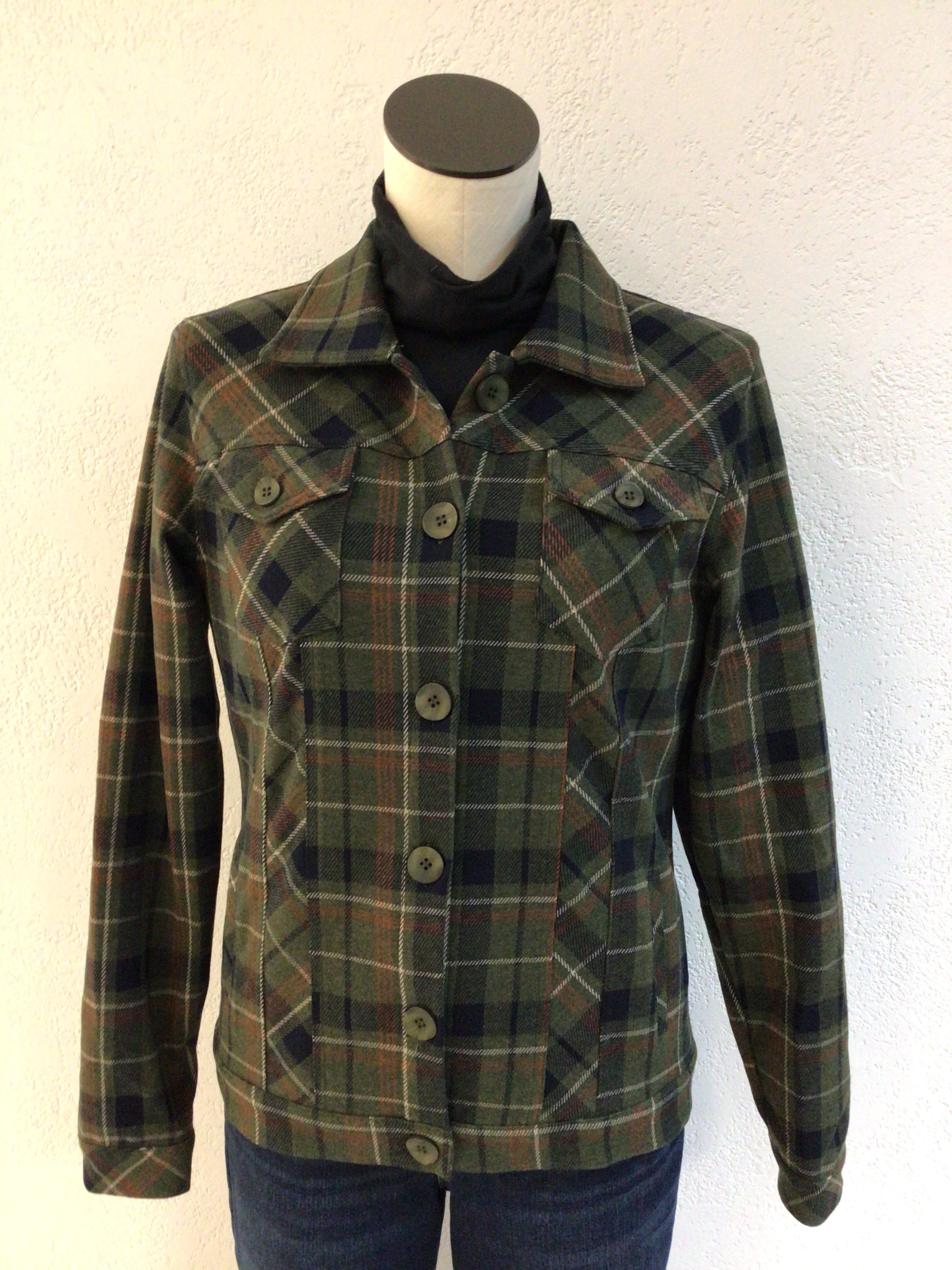 Ethyl Olive Plaid Jacket H26OLV