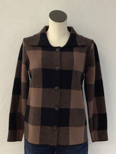 Ethyl Black and Brown Plaid Jacket 212132BR