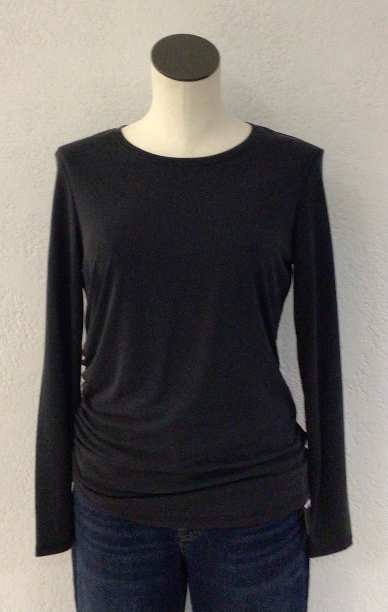 Tribal Black Crew Neck Top 1586O