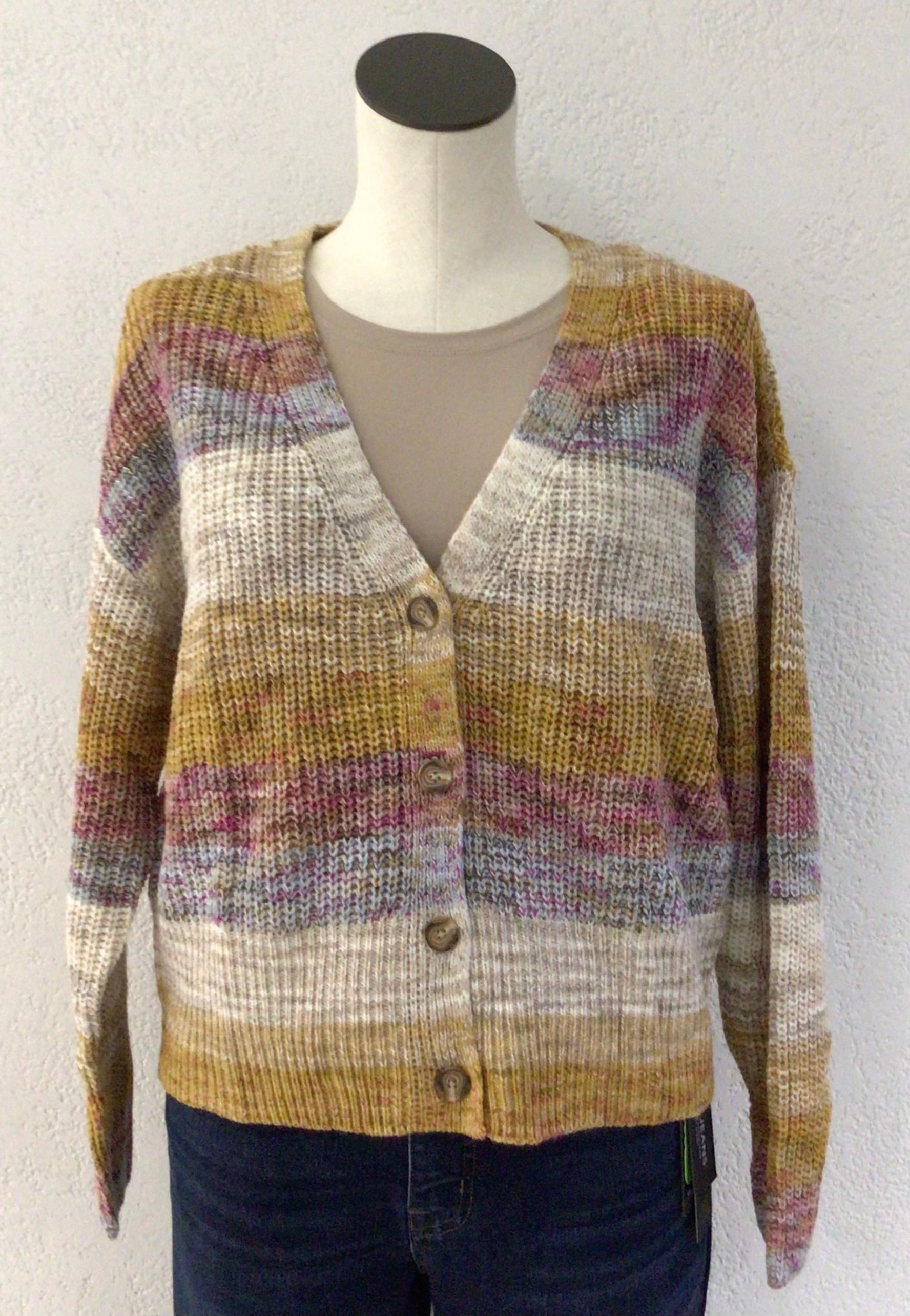 Tribal Marigold Cardigan Sweater 1507O