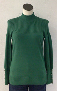 Marble Green Mock Neck Sweater 7107