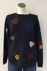 Charlie B Black Heart Sweater C2373PR