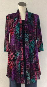 Creation Bright Butterfly Mesh Cardigan  A303 Print E17