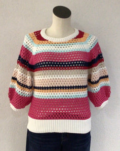 Tribal Poppy Red Crew Neck Sweater 1711O