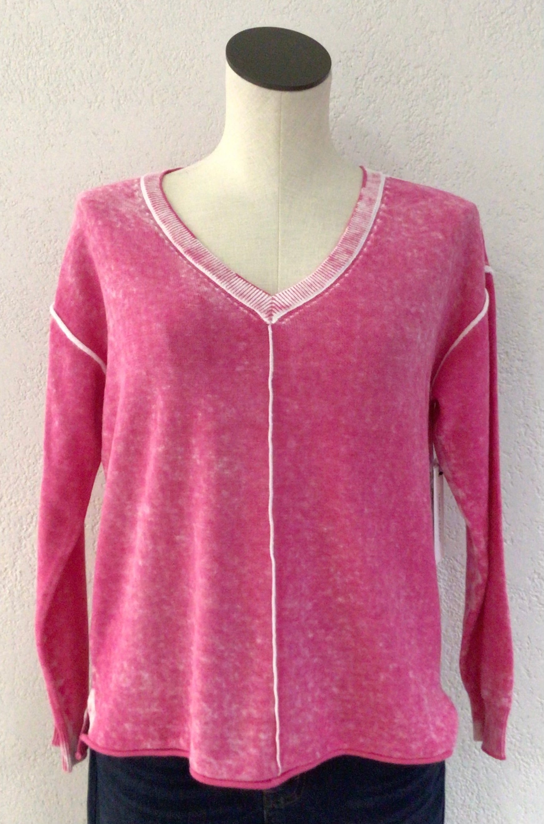 Tribal Pink V Neck Sweater 5394O