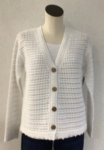 PBJ White Open Weave Sweater BL 410