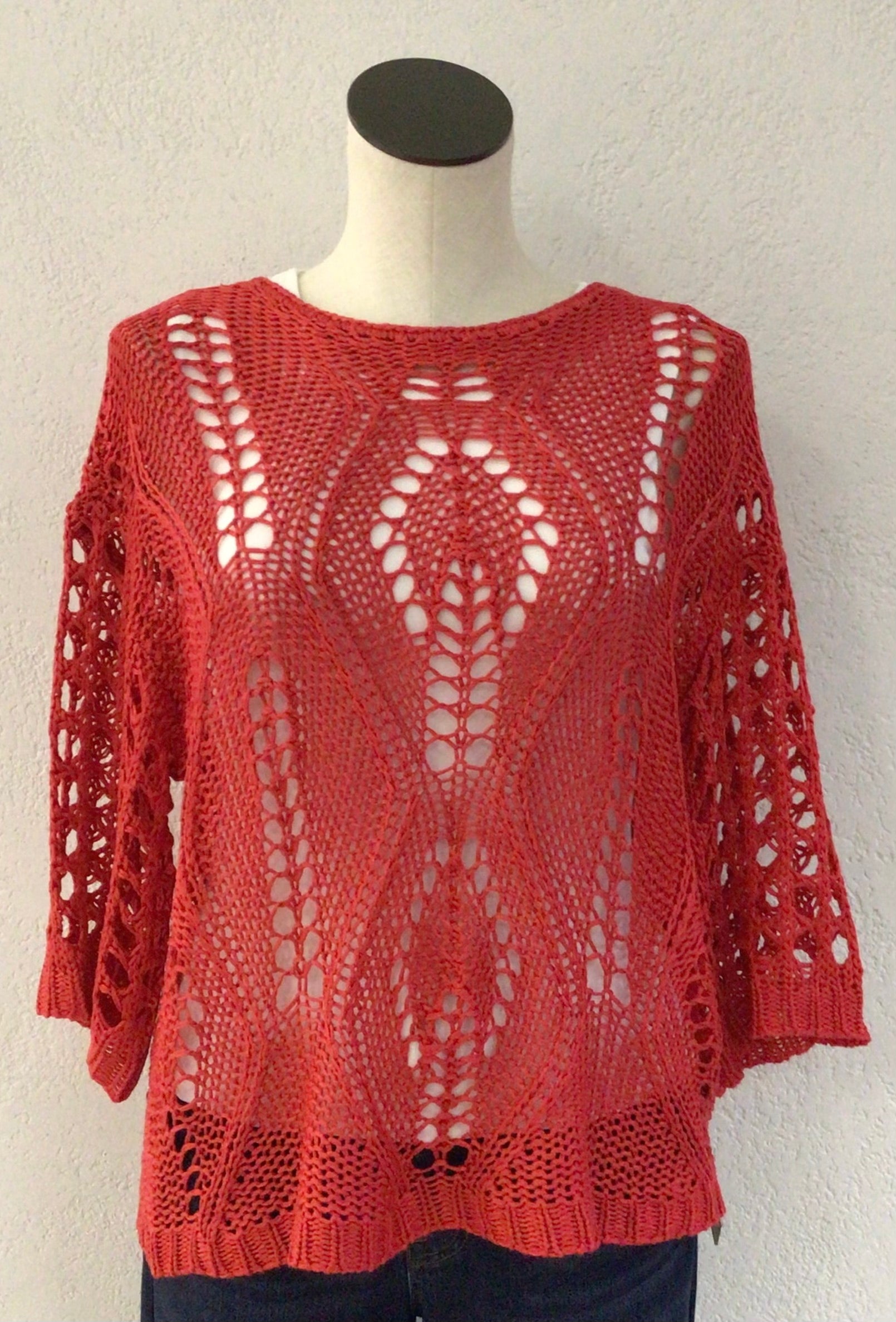 Charlie B Cherry Crochet Sweater C2622