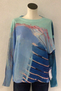 Claire Desjardins Blue Art Print Sweater 91422
