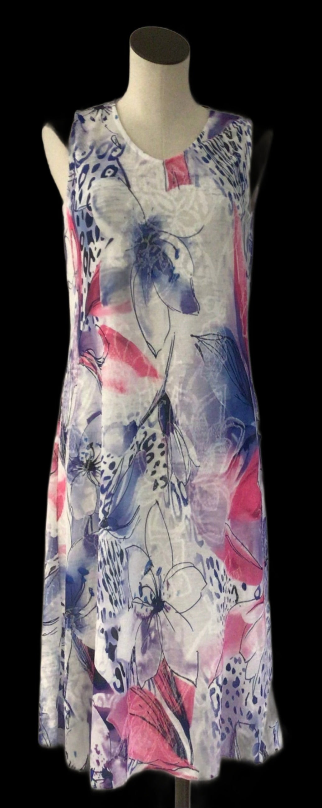 Variations Pink/Blue Long Dress V7525