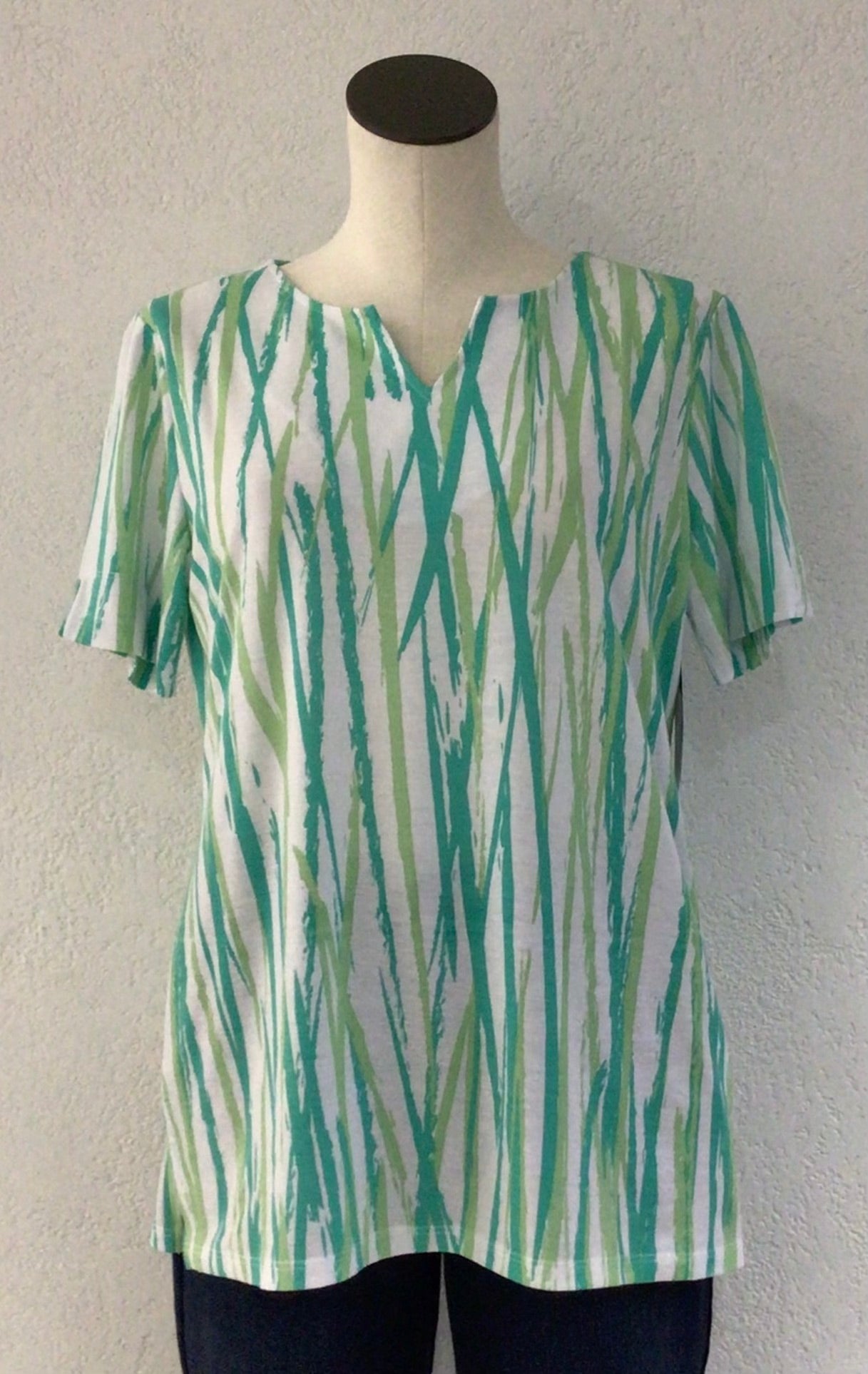 N Touch Aqua/Green Short Sleeve Tee 427D