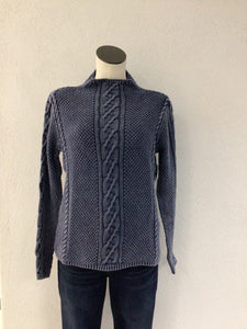 Tribal Dk Blue Funnel Neck Sweater 5553O