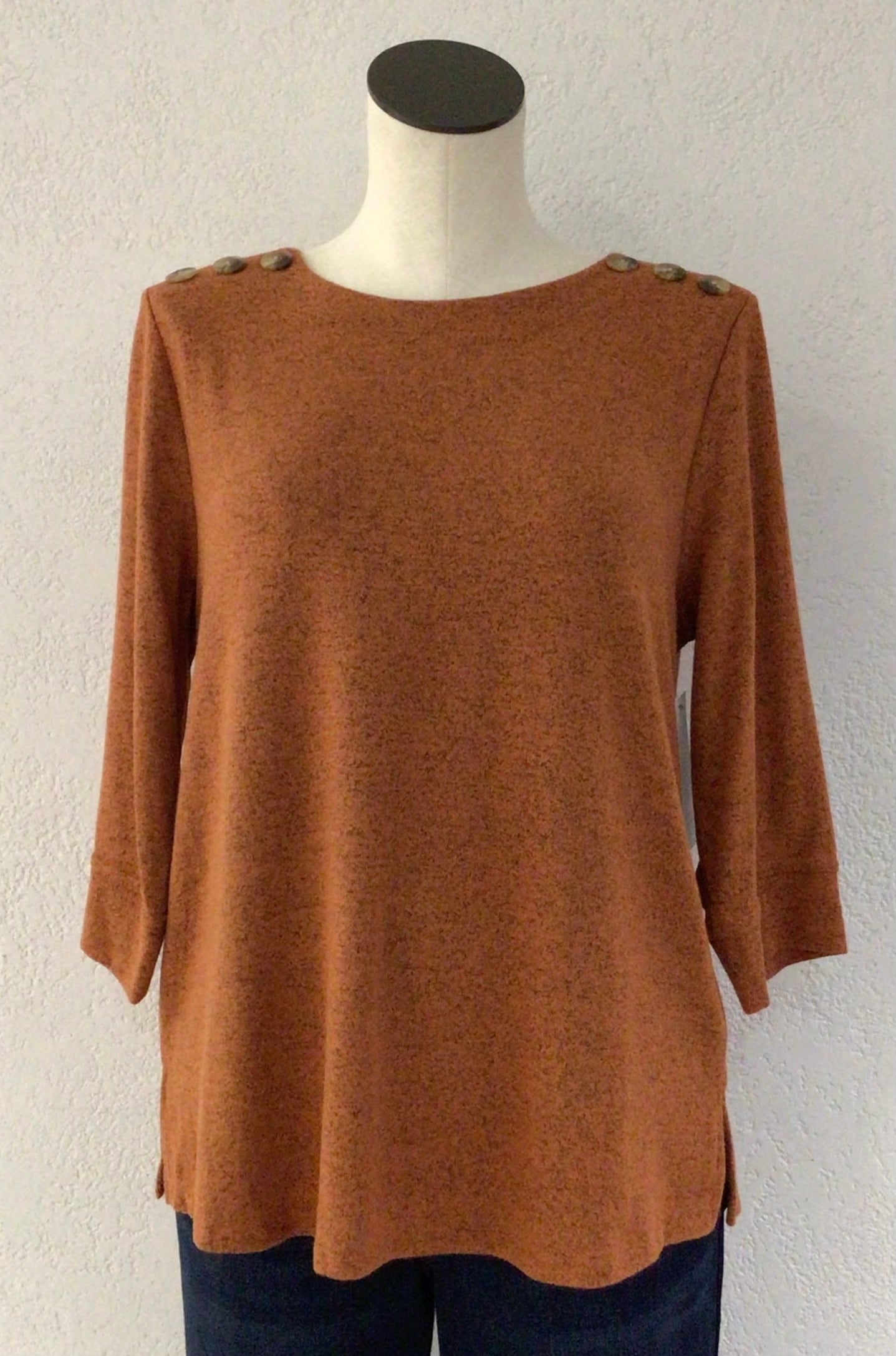 N Touch Rust 3/4 Sleeve Top 40K9