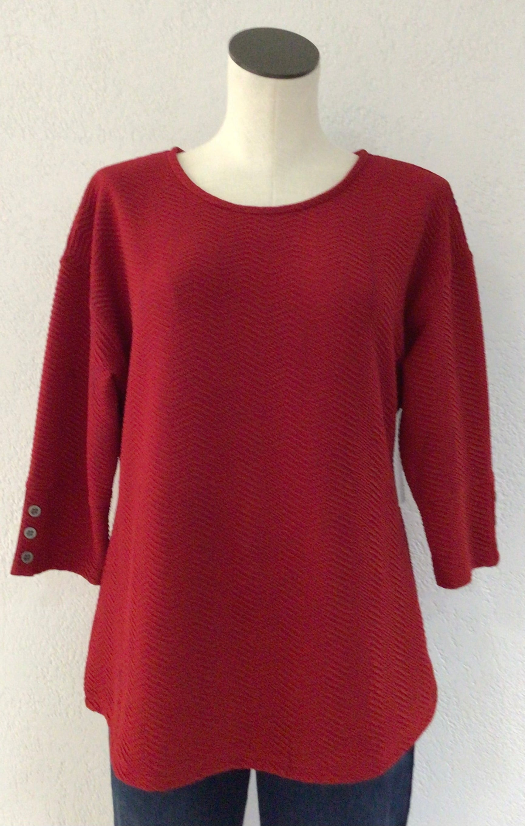 Southern Lady Red Textured Top 40M5