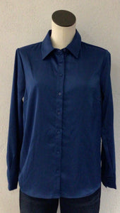 Carre Noir Blue Satin Blouse 7622