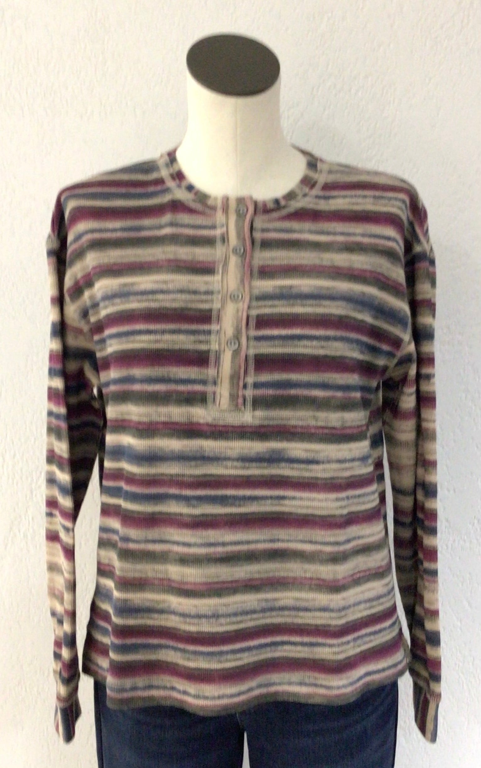 Wild Palms Waffle Knit Stripe Top 24F01