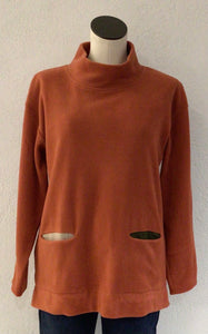 Wild Palms Persimmon Cowl Neck Top 24F13