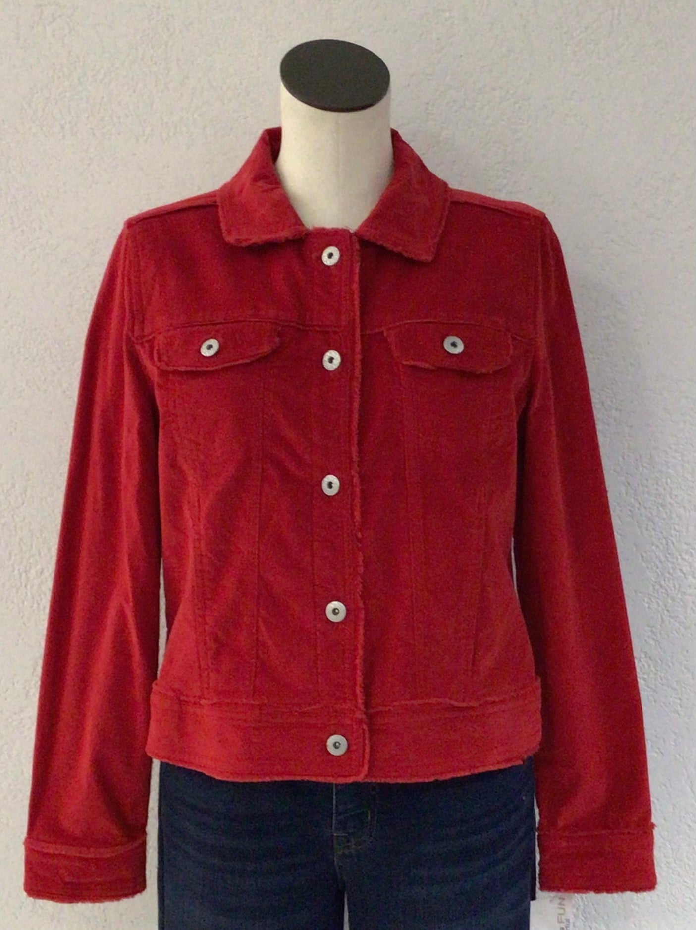 Lulu B Red Sueded Cord Jacket SFC7403