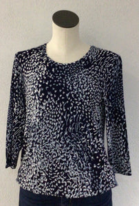 Sunday Navy Print Top 6303-6149