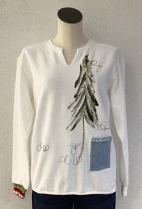 Kunky's White Hand-Painted Tree Sweatshirt